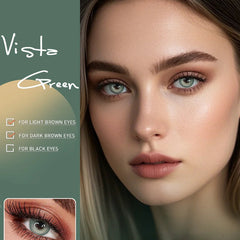 YICKYUE  Green Myopia Colored Contact Lenses Half-Yearly 2Pcs Small Pupil Natural Beauty Prescription Lens for Students Dating