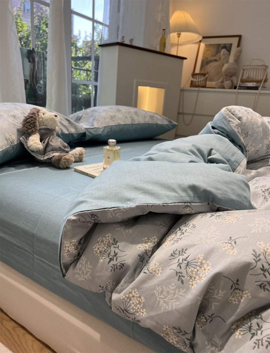 YICKYUE  -  French romantic pastoral floral bedding set,twin full queen king sweet cotton home textile bed sheet pillow case quilt cover