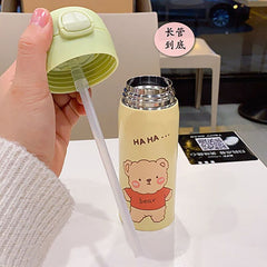 Yickyue Cartoon Thermos For Coffee Portable Kettle Cute Vacuum Flask Hot Water Bottle 304 Stainless Steel Thermos Jug Kids Tourist Cup