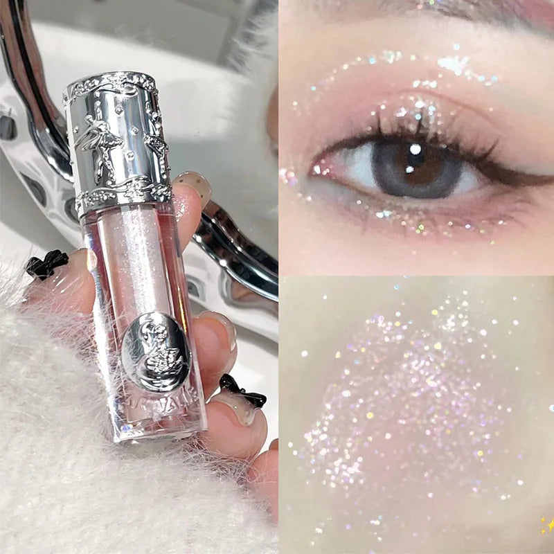 YICKYUE  -  5 Color Glitter Liquid Eyeshadow Waterproof Pearlescent Shiny Eye Shadow Highlighter Sequins Lying Silkworm Makeup Cosmetic