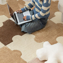 Yickyue Tufting Puzzle Play Mat Children'S Carpet Interlocking Exercise Tiles Floor Soft Fluffy Tatami Floor Mat And Rug For Kids Pad