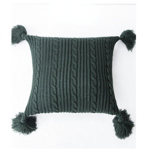 YICKYUE -  Thread Knitted 130x160cm Throw Blanket for Bed Sofa Geometric Acrylic Fabric Bed Runner 45x45cm Cushion Cover 48x74cm Pillowcase