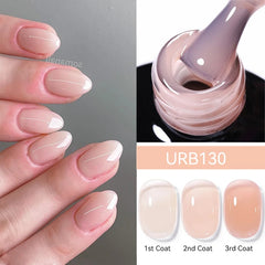 Yickyue 7ml Crystal Jelly Nude Rubber Base Gel Transparent Semi-permanent Varnish UV LED Construction Gel Nail Art Manicure