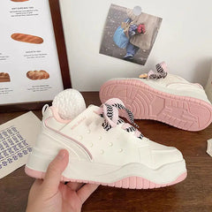 YICKYUE  -  Niche Design Skateboard Shoes Pink Ugly Moe Thick Sole Womens Casual Shoes Breathable Lightweight Shoes for Ladies