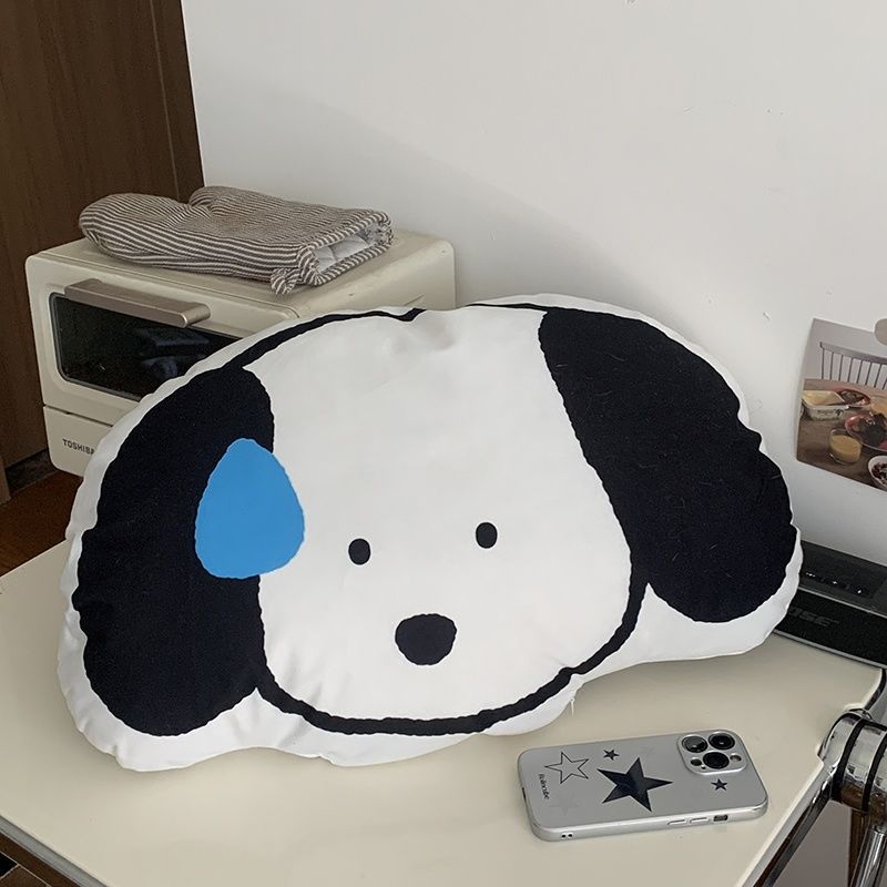 YICKYUE  -  Blue Hat Puppy Pillow Alien Napping Cushion Cute School Home Office Sofa Nap Pillows Soft Line Dog Back Cushions Home Decoration