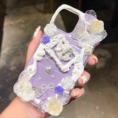 Handmade For iPhone 12 11 13 pro max case 3D Angel Photo Frame iP 7/8plus Bling phone shell 12 Mini DIY creamy cover XS XR SE20