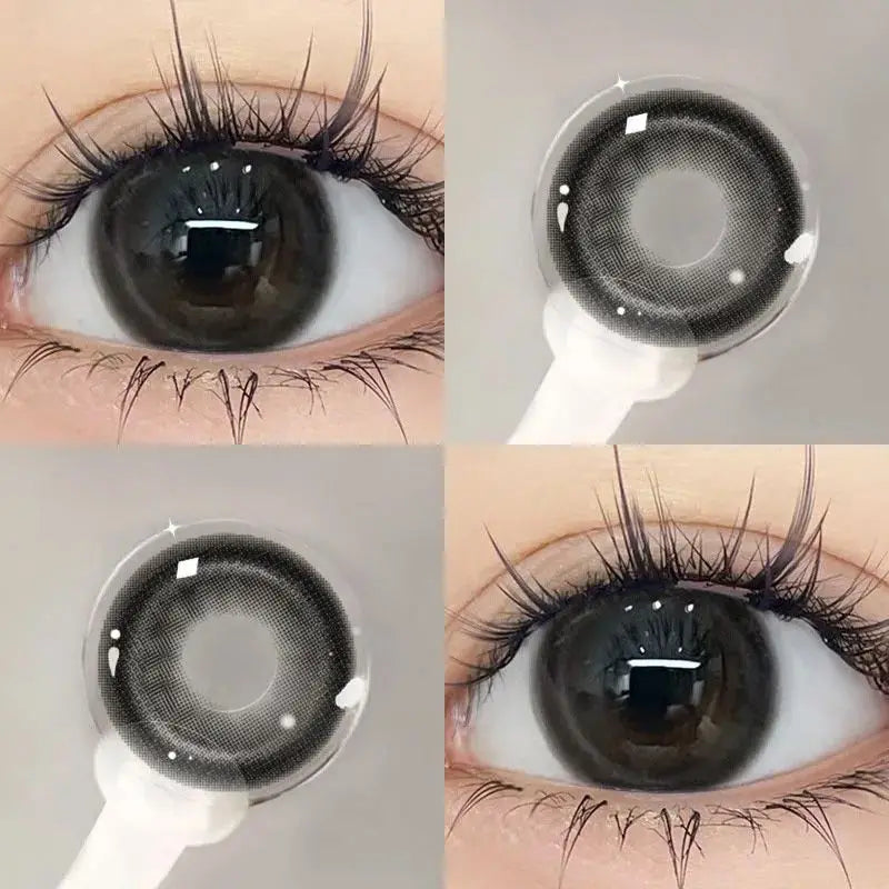 YICKYUE  -  2pcs Green Color Contact Lenses With Myopia Diopter-0.00~ -8.00 Blue Nature Beauty Pupil Makeup Gray Eye Free Shipping