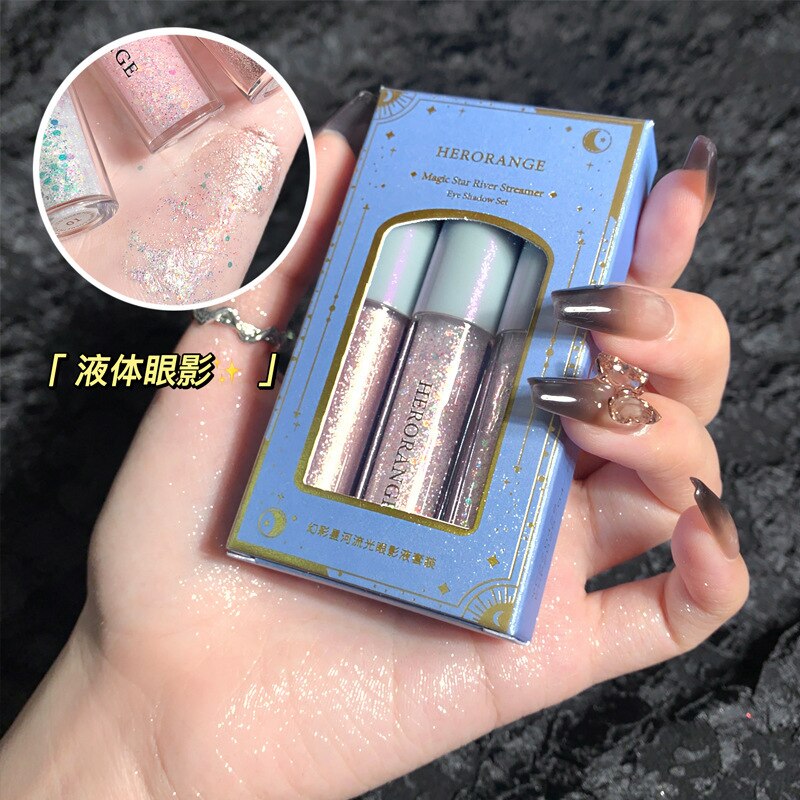 ColorfulStar River Liquid Eye Shadow Pearl Super Flash Sequins Glitter High Gloss Crouching Silkworm Brightening Diamond Shining
