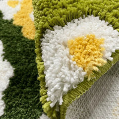 YICKYUE  -  Aesthetic Tufting Moss Floral Bedroom Rug Bathroom Mat Soft Meadow Plant Living Room Carpet Bedside Floor Pad Doormat Home Decor