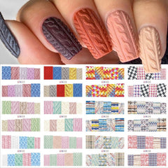 12pcs Christmas Cartoon Nail Art Stickers Water Decals Winter Santa Claus Nail Sliders Foils New Year Decorations TRA1165-1176