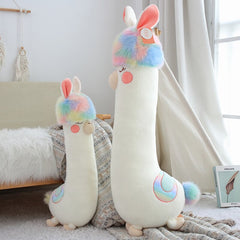 Colored Hair Lovely Alpaca Plush Toy Alpaca Soft Stuffed Cute Sheep Llama Animal Doll Sleep Pillow Kids Gift Dream Alpaca Pillow