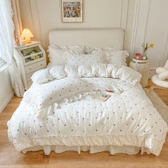 Yickyue Star & Moon Washed Cotton Four-Piece Bed Set