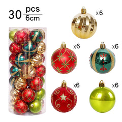 Yickyue 30pcs 6cm Christmas Shaped Electroplating Christmas Ball Christmas Tree Ornament Hanging Pendant Home Decorar New Year Navidad