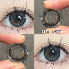 YICKYUE  -  2pcs/pair New Color Contact Lenses  for Eyes 1 Pair Fashion Black Eye Color Lenses With Diopters 0 to -8.00 Yearly
