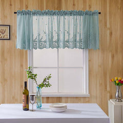 Yaapeet Floral Lace Sheer Curtains Rod Pockets Windows Voile for Bedroom Kitchen Soft White Short Tulle Curtain Drape Blinds