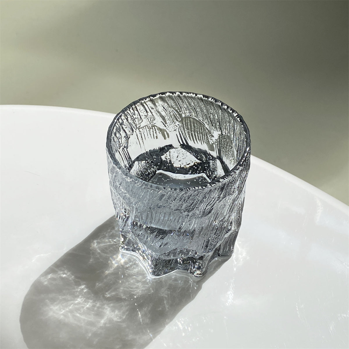 YICKYUE A 300ml Japanese whiskey glass home niche rock carving glass wine glass beer glass