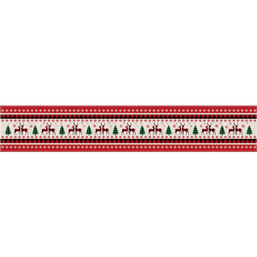 Christmas Tree Pine Needles Candy Bow Table Runner Wedding Decor Table Cover Christmas Decoration Holiday Party Tablecloth
