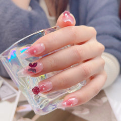 Camellia Butterfly Handmade Press On Nails