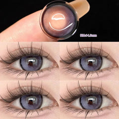 YICKYUE  -  2pcs Yearly Myopia Eyes Colored Lenses with Diopter Beautiful Pupil Natural Contact Lenses for Eyes Cosmetic Lens Free Shipping