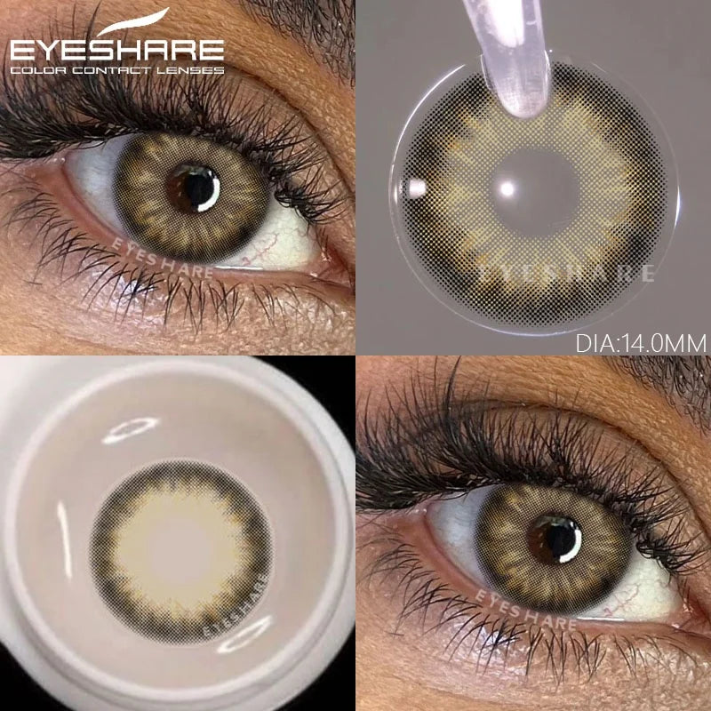 YICKYUE  Colored Contact Lenses for Eyes 1Pair/2Pcs Yearly Natural Blue Lenses Cosmetic Soft Beautyful Pupils Gray Eye Contacts