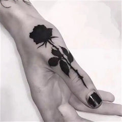 YICKYUE  -  Hand Back Finger Dark Waterproof Temporary Tattoo on Hand Black White Rose Cross Spider Web Fake Tattoo Mandala Tattoo Stickers