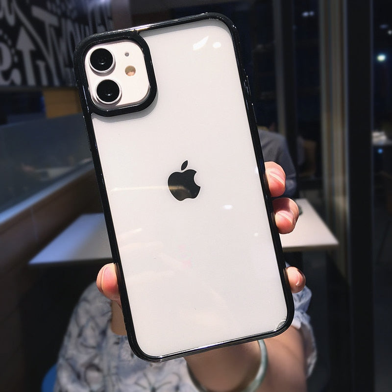 Luxury Candy Silicone Shockproof Hard Phone Case For iPhone 11 12 13 Pro Max Mini X Xs XR 7 8 Plus SE 2  Transparent Cover