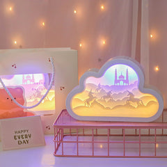 Desk Decoration Paper Carving Light Female High-level Birthday Gifts for Girls Creative Exquisite Lamp Beside Night Light