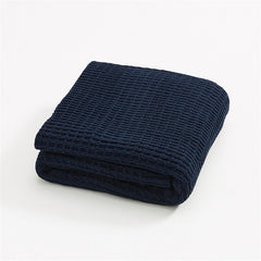 Yickyue Waffle Plaid Knitted Blanket Nordic Solid Color Throw Blanket Sofa Nap Cover Bedspread Shawl Portable Blanket Home Textile