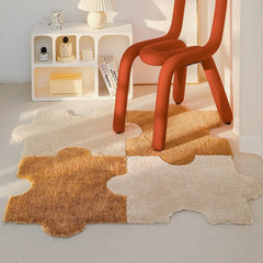 Yickyue Ins Style Puzzle Square Carpet Push Bedroom Room Tile Non-slip Mat for Living Room Rugs 30*40CM 49*66CM DIY