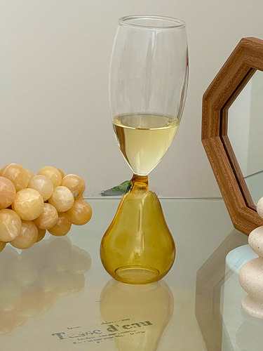 YICKYUE  -  Creative Fruit Cup Apple Pear Shape Glass Wine Cup Cute Champagne Cup Fun Wine Cup Decorative Decoration Water Cup Beer Glass