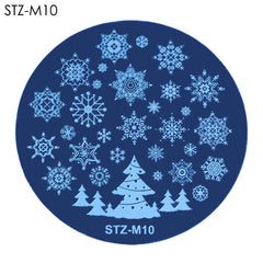 Christmas Nail Stamping Plates Polish Templates Snowflake Winter Design Stencils Molds Manicure Nail Stamp Tools TRSTZ-M01-10