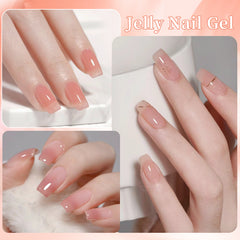 YICKYUE  -  Caramel Jelly Gel Nail Polish 15ml Transparent Clear Brown Crystal Nude Gel Polish Nail Art  Varnish for Fall Winter
