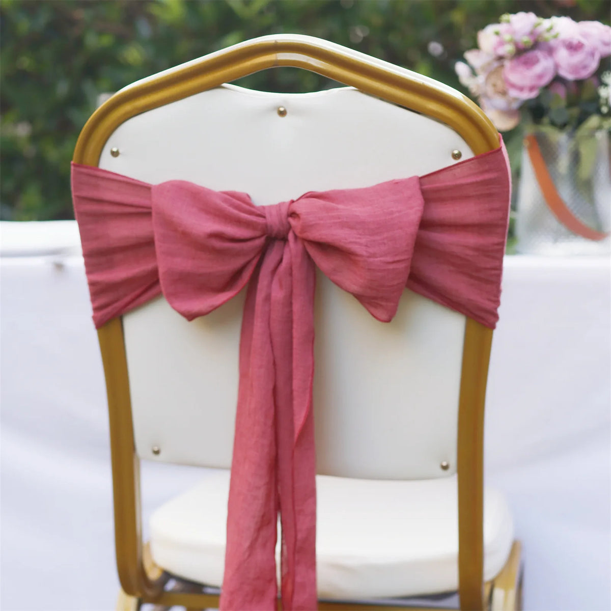YICKYUE  -  12PCS Wedding Chair Sashes Bow Knot Ribbon Tie Band for Party Hotel Event Banquet Birthday Graduations Engagements Chair Decor