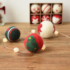 Christmas Tree Pendant Wool Ball Pendant Wool Felt Diy Xmas Home New Year Gift DIY Scene Layout Decor for Windows Gift Box