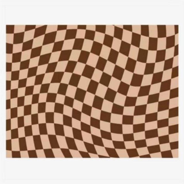 Yickyue Checkerboard Carpets for Living Room Girl Ins Style Bedroom Bedside Carpet Large Area Lattice Floor Mat Fluffy Soft Lounge Rug