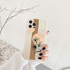 Geometric Abstract Flower Phone Case For iPhone 11 12 13 Pro Max X 7 8 Plus XR XS Max Soft Silicone Back Cover Coque