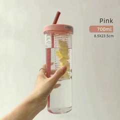 New Popular Large Capacity Water Cup Ins Style Women's Folding Straw Cup Portable Juice Cup Drinking Set