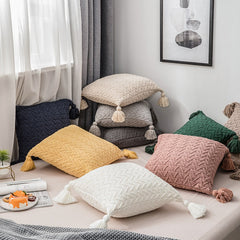 Yickyue Chenille Knitted Throw Pillow Pillowcase Soft Decoration Home Furnishing Without Core pillow cover p35