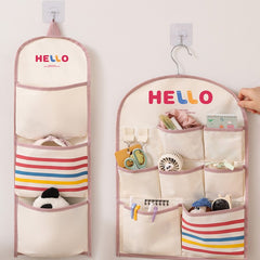 YICKYUE  -  Wall Closet Hanging Storage Organizer with 7 Pockets Hanging Pocket Pantry Organizer for Bedroom Closet Shelves with Hook