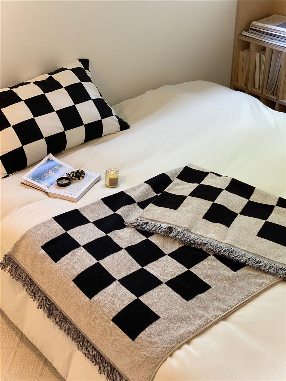 YICKYUE  -  Modern Simple Large Checkerboard Towel Blanket Sofa Decorative Casual Nap Blanket Office Air Conditioning Blanket
