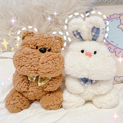 W&G Ins Cartoon Bear Rabbit Doll Creative Birthday Valentine's Day Gift Cute Girl Toy Doll Home Decoration Ornaments