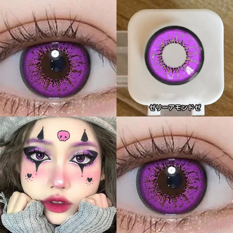 YICKYUE  -  2Pieces Colorcon Color Contact Lenses Yearly Purple Contact Lenses with Graduation Free Shipping