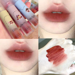 YICKYUE  -  1/3pcs Nude Liquid Lipstick Set Velvet Matte Lip Gloss Long Lasting Non-stick Cup Lip Mud Tint Cream Makeup Pigment Cosmetics