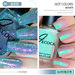 YICKYUE  -  Aurora Shimmer Effeect Quick Dry Glitter Nail Polish