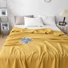 Waffle Plaid Cotton Blanket for Bed Gauze Thin Towel Quilt Queen King Quilted Bedspread Blanket Throw Bed Sofa Cover Bedding