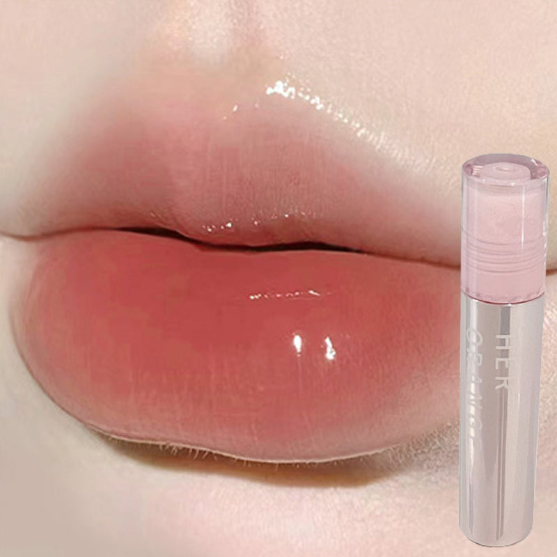 YICKYUE  -  Mirror Water Lip Glaze Pink Moisturizing Lip Gloss Jelly Glass Lip Oil Waterproof Lipstick Tint Long-Lasting Makeup