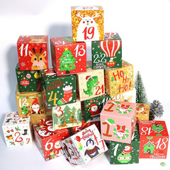 Yickyue 24 Pcs Christmas Advent Calendar Gift Box Digital Candy Cookie Box New Year Party Gift Navidad  Christmas Home Decorations