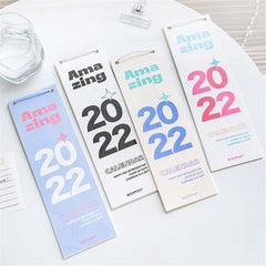 1pc Creative 2022 Vertical Calendar Kawaii Wall Academic Planner Time Management Lanyard Notebook Cute School Supplies