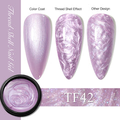 YICKYUE  -  5ml Thread Shell Nail Gel Polish Purple Pearl Shell Vernishes Semi Permanent Soak Off UV LED Nail Art For Manicure