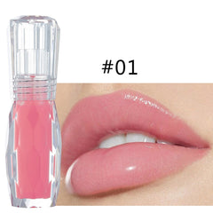 HANDAIYAN Natural Mint Plump and Moisturizing Lip Gloss 3D Crystal Jelly Color Toot Lips Fine Glitter Moisturizing Lip Makeup